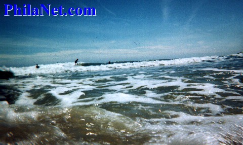 Surfers in the Atlantic Ocean
off of the New Jersey Coast